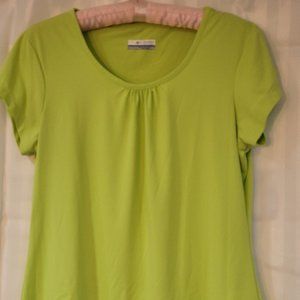 Columbia Shirt Womens s/p Green Neon Lime Shirt V Neck Top Ladies